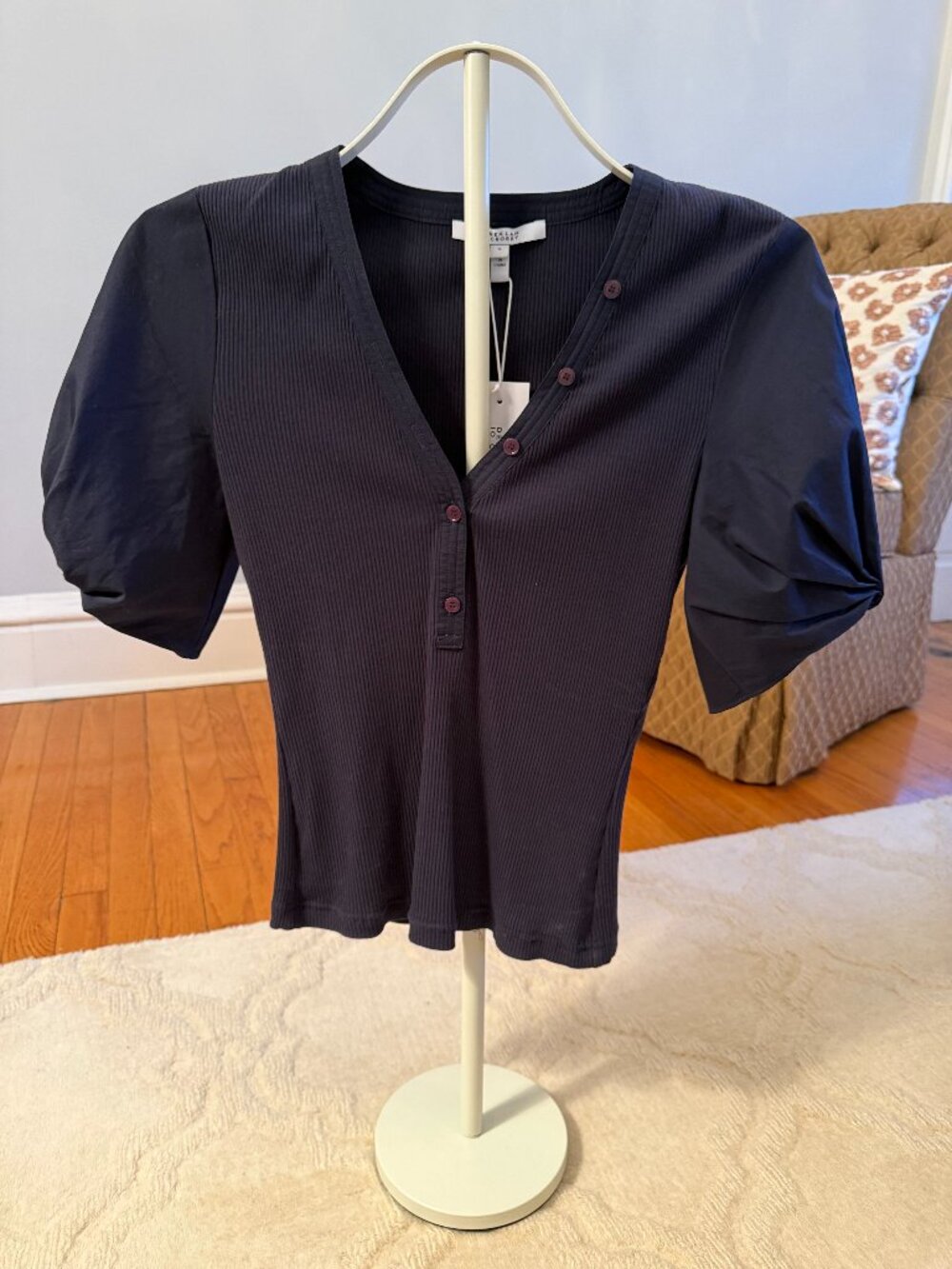 Blue Button Detail Derek Lam T-Shirt